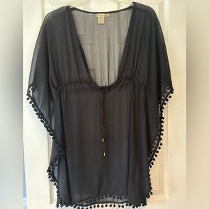 Bleu Rod Beattie black swim caftan coverup